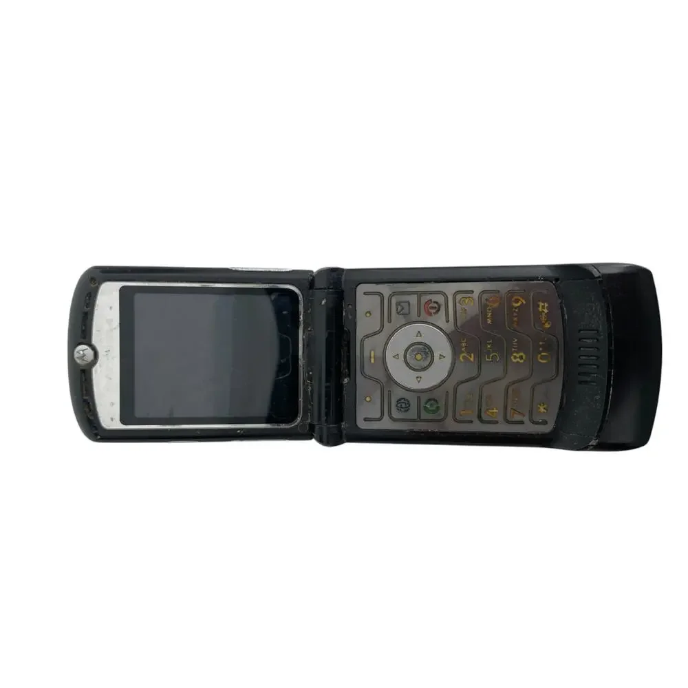 Vintage Motorola AT&T Razr VGA Zoom 4x Flip Cell Phone Black UNTESTED